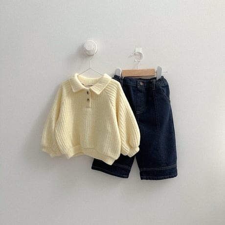 minirobe/26. Non-fade panel denim pants S-XL