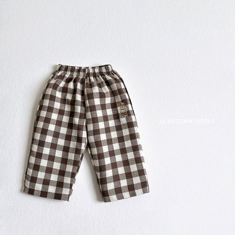 vividi/23. bb bear check pants XS-XL