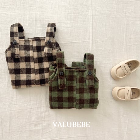 valubebe/6. amond check overalls pants 6M-S