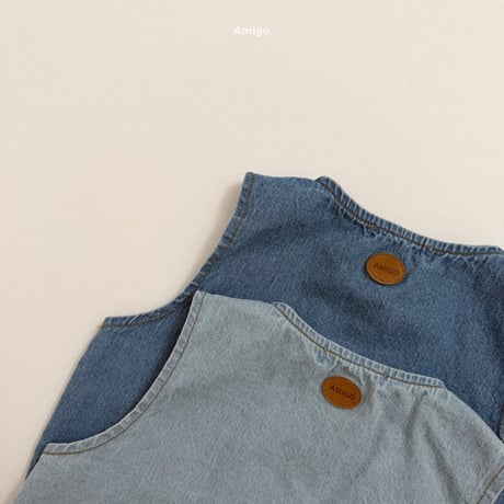 amigo/9. round denim vest XS-XL
