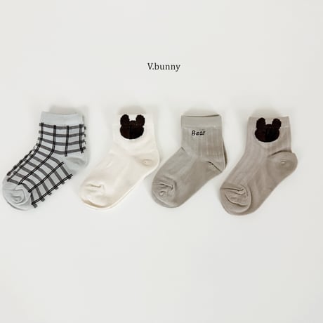 vbunny/14. bear socks set S(130-150)-L(180-210)