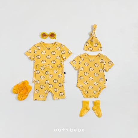 oottbebe/46. happy friends suit bonnet set S(0-6M)-M(6-12M)
