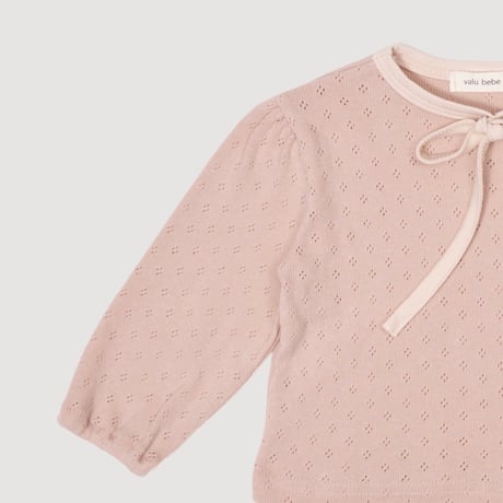 valubebe/86. creamy ribbon puff T-shirt 6M-S