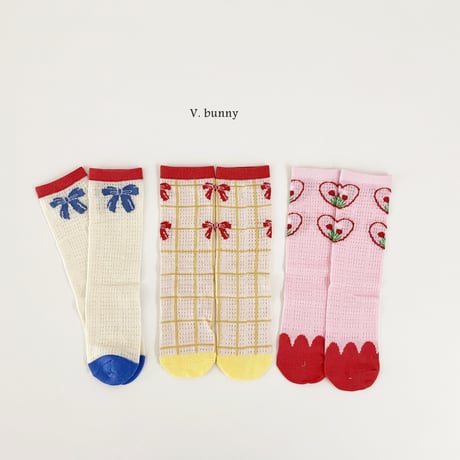 vbunny/28. ribbon socks set FREE(32CM)
