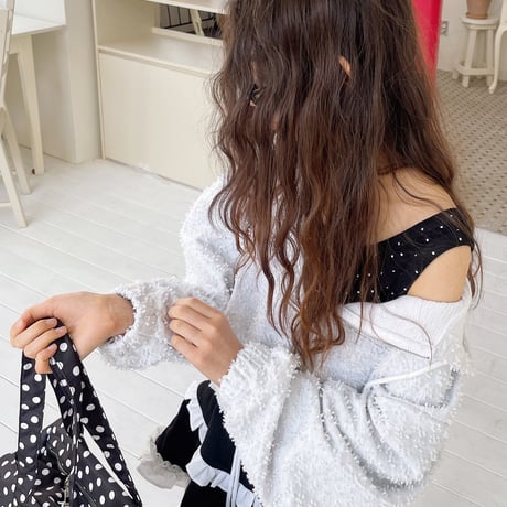 loverosie/53. dot sleeveless tee top L-XL