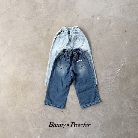 bunnypowder/105. heart denim pants 2XL-4XL