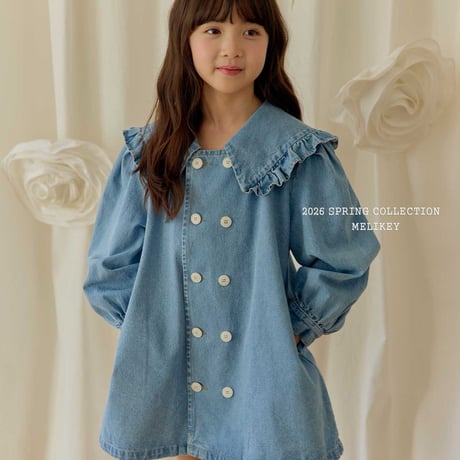 melikey/102. denim sera double one-piece XS-XL