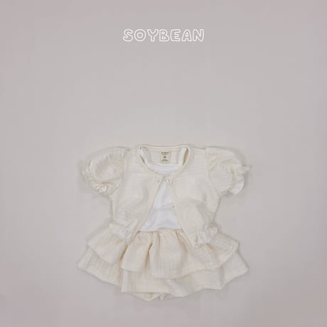soybean/51. plan ) puff sleeveless set cardigan XS-XL
