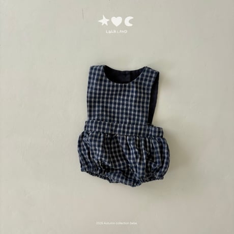 lalaland/75. b check romper 6M-18M