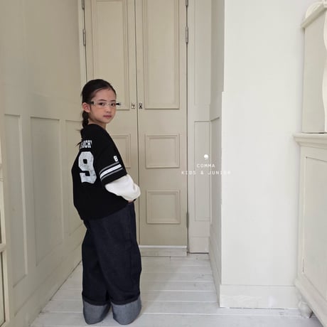 comma/85. rayerd boxy T-shirt 110-130
