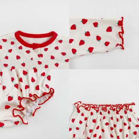 oottbebe/50. strawberry sand set bloomer S(0-6M)-M(6-12M)