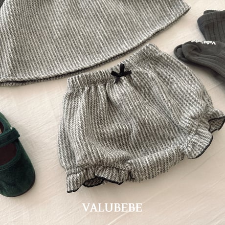valubebe/54. herringbon fril pumpkin pants 6M-18M