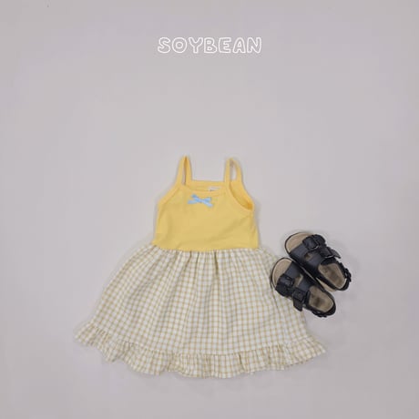 soybean/40. plan ) fril ribbon sleeveless one-piece XS-XL