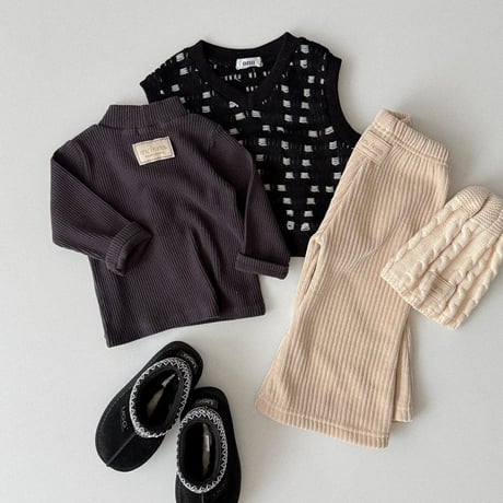 onu/41. warm knit vest BABY(12M)-XL(6-7Y)