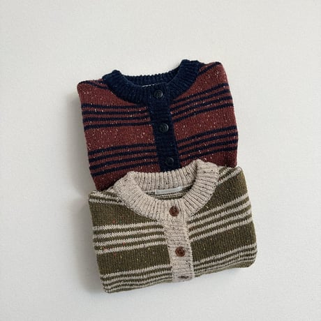 minirobe/27.  Four Line Knit Cardigan  S-XL