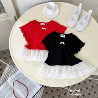 secondmoment/64. popo ribbon T-shirt JS-JL