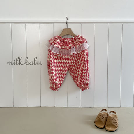 milkbalm/21. check fril pants XS-XL