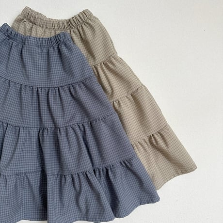 digreen/29. check ruffle skirt? S-2XL
