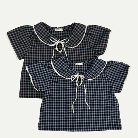 bellot/29. loe check blouse S-XL
