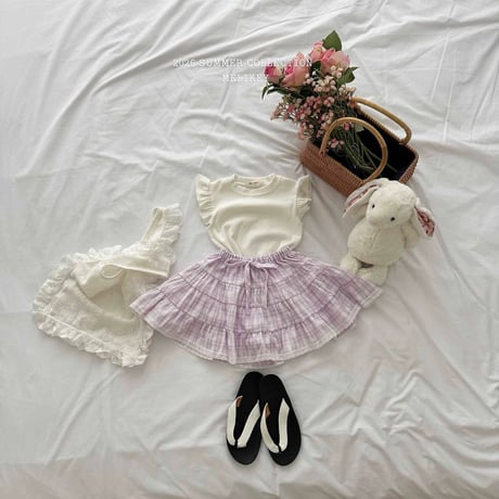 melikey/114. macaron fril T-shirt XS-XL