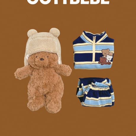 oottbebe/27. bear friends updown set XS(0-1Y)-XL(4-5Y)