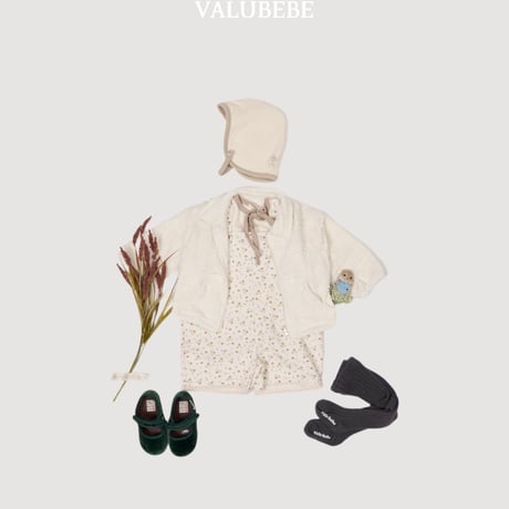 valubebe/86. creamy ribbon puff T-shirt 6M-S