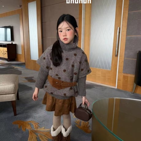 dadada/3. cocoa knit poncho set M-XL