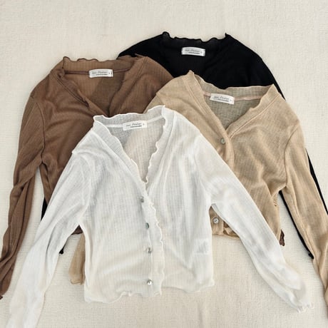 monatelier/11. Airy fril cardigan S-2XL