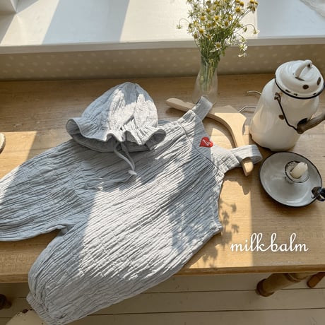 milkbalm/23. heart embroidery overalls XS(-6M)-M(12M-18M)