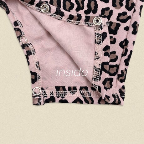 oottbebe/15. (bebe) little leopard FullBody suit bonnet set S(0-6M)-M(6-12M)