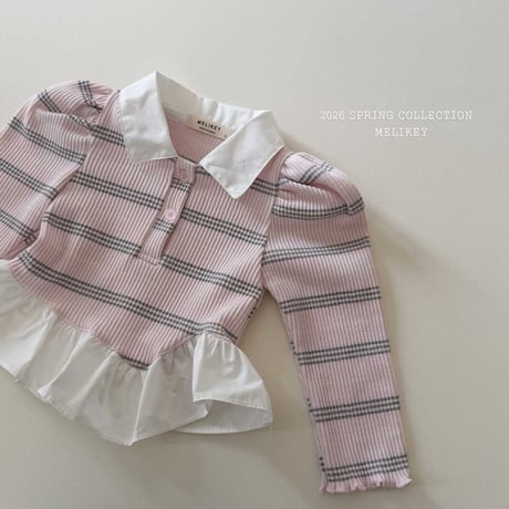 melikey/36. oblique fril collar T-shirt JS-JM