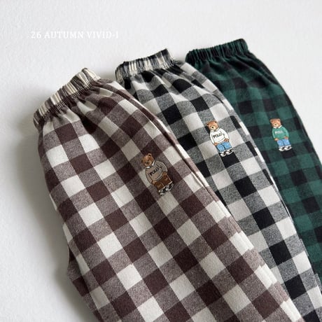 vividi/23. bb bear check pants XS-XL