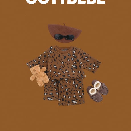 oottbebe/31. leopard knit setup ( knit pants ) set XS(0-1Y)-XL(4-5Y)