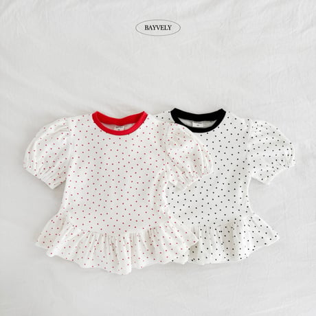bayvely/13. heart puff half t T-shirt XS-XL