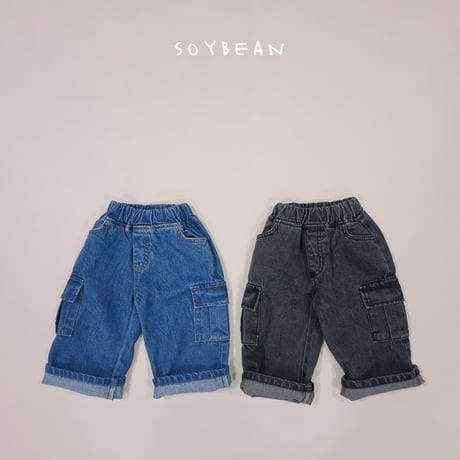 soybean/125. cargo denim pants XS-XL
