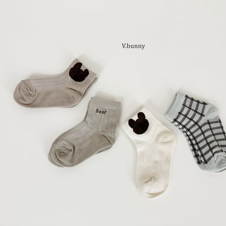 vbunny/14. bear socks set S(130-150)-L(180-210)