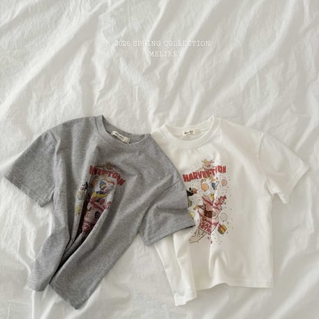 melikey/7. happy half t T-shirt XS-XL