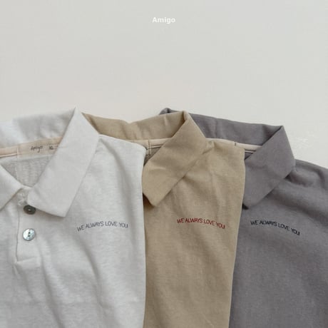 amigo/38. snow flower collar T-shirt XS-XL