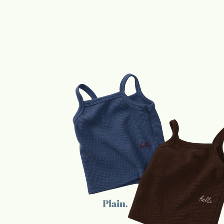 plain/14. hello waffle sleeveless XS-XL