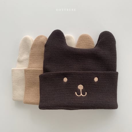 oottbebe/15. bear beanie FREE(3M-2Y)