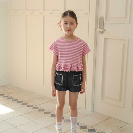 urbanrabbit/23. Stripe Frill Tee JS-JM