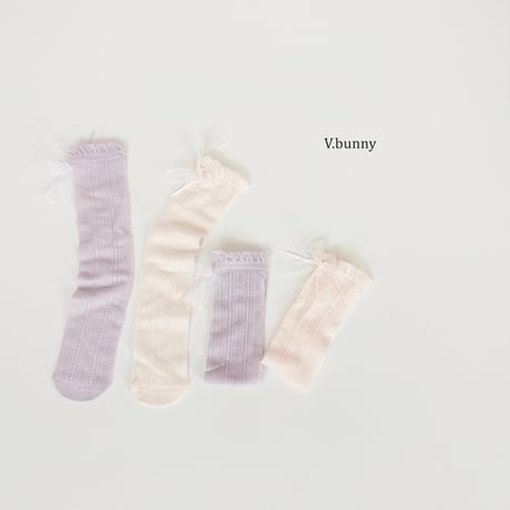 vbunny/94. vallet ribbon socks set FREE(37CM)