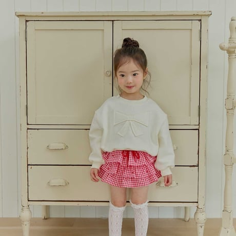 melikey/41. check ribbon kangkang skirt XS-XL