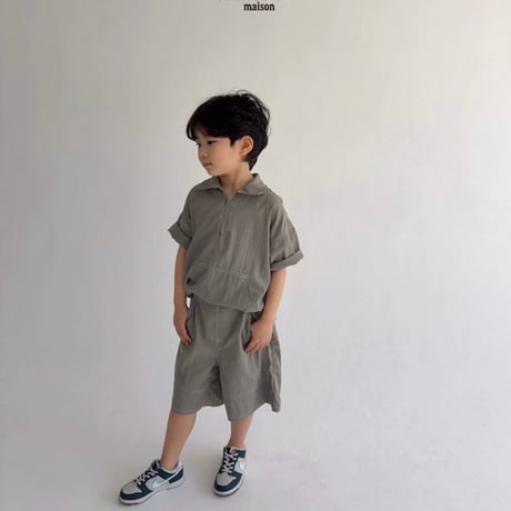 saintdoll/172. stitch half zipup shirt S-XL