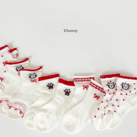 vbunny/84. cat socks set M(130-150)-XL(180-210)