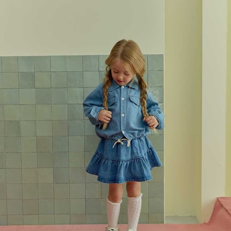 melikey/62. denim fril skirt JS-JM