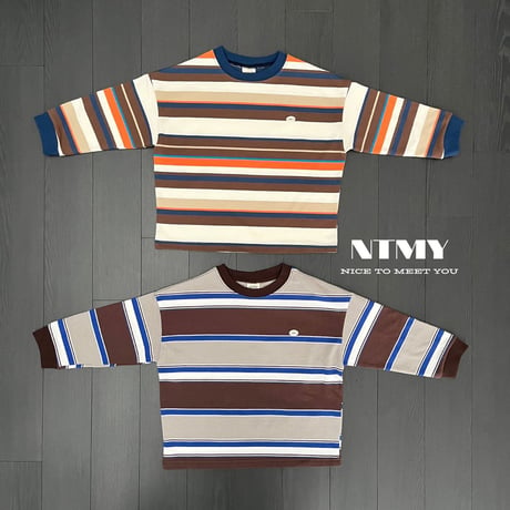 nicetomeetyou/40. border multi T-shirt JS-JL