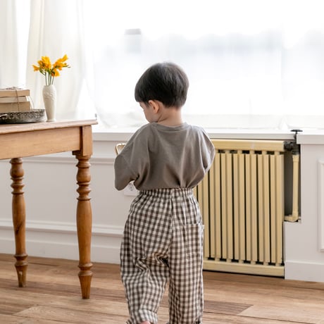 oatmeal/5. basic check pants XS-XL