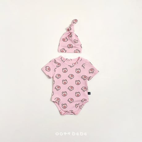 oottbebe/46. happy friends suit bonnet set S(0-6M)-M(6-12M)
