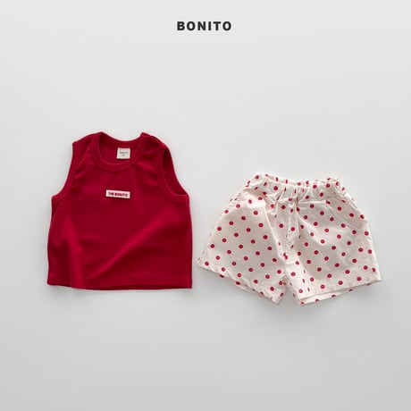 bonito/116. sleeveless dot pants set 6M-18M